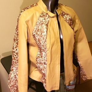 Pamela McCoy Large gold leather jacket